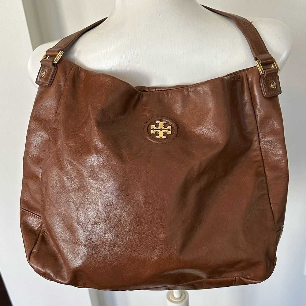 Tory Burch Leather Hobo Bag (Cognac)
